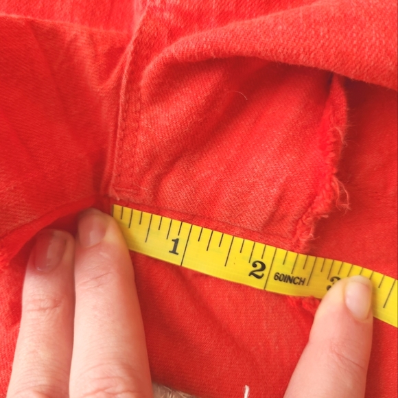 MADEWELL Low-Rise Red Denim Shorts, Size 25 - Picture 5 of 8